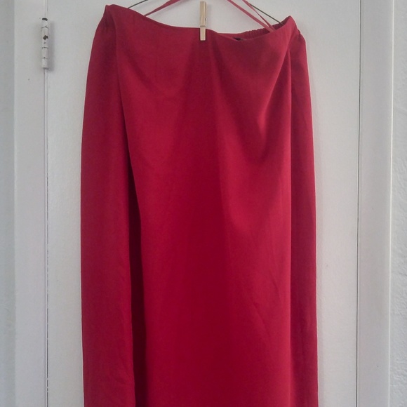 GEORGE Woman A Line Red Skirt Back Slit Lined - Picture 1 of 5